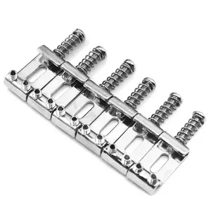 Borda dobrável prata ponte de guitarra elétrica, 10.5mm sub-puxar corda placa inferior corda bloco de sela 6pce/conjunto