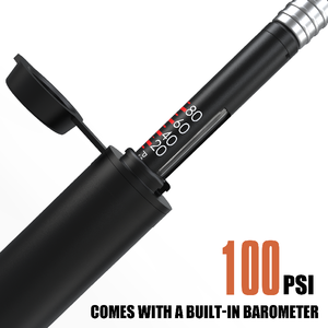 Pompe à vélo BOMB, mini pompe à vélo portable, pompe à air, gonfleur de pneus, manomètre 100 PSI, alliage d'aluminium, vente en gros - Product Image 5