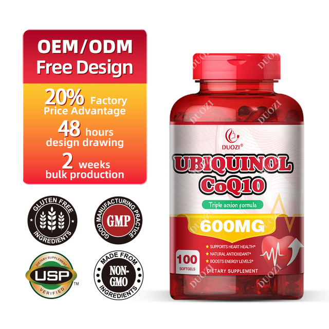 DUOZI Ubiquinol CoQ10 600mg Softgel Capsule Dietary Supplement for Heart Health Support Antioxidant and Energy Boost