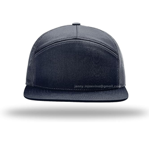 Casquette de camionneur à 7 panneaux de qualité supérieure en gros, visière plate, polyester et coton, réglable, snapback, logo personnalisé, casquette camouflage, sport, gorras - Product Image 2