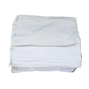 100% algodão branco puro recartilhado para uso industrial de hotéis 10KG 25KG 100KG de lençóis de algodão