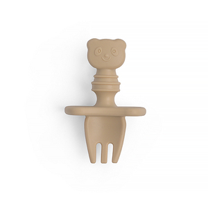 Cuillère et fourchette d'apprentissage en silicone personnalisables avec logo pour bébé, outils de repas souples pour l'autonomie alimentaire des nourrissons et des tout-petits - Product Image 1