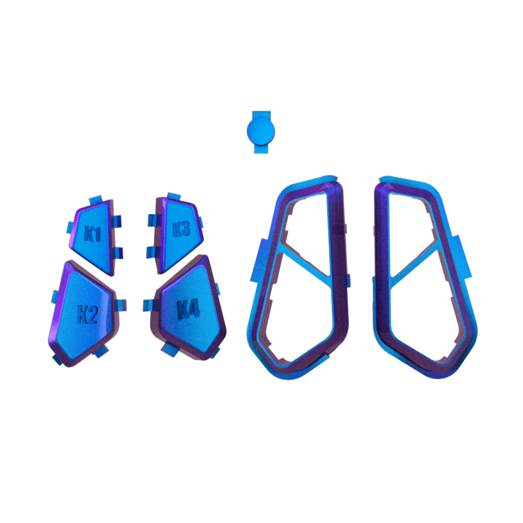 Camaleón azul púrpura K1 K2 K3 K4 botones traseros JVX3P001WS