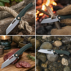 Cuchillo Plegable D2 de Alta Calidad para Camping, Mango de Micarta, Cuchillo de Bolsillo para Exteriores, OEM EDC, Supervivencia, <span class=keywords><strong>Bushcraft</strong></span>, Venta al por Mayor, Cuchillo Personalizado GT957 - Product Image 3