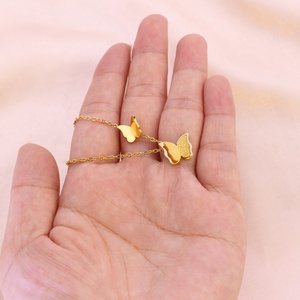 Collana a Catena con Farfalla, Moda <span class=keywords><strong>2026</strong></span>, Trendy in Acciaio Inossidabile Placcato Oro 18k, Collane con Texture Antiossidante per Gioielli da Donna - Product Image 3