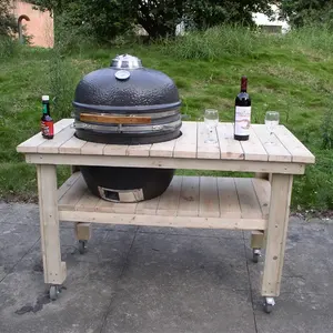 SEB KAMADO Portable Smokeless Barbecue Charcoal Barrel Grill With Table Bbq Pit Smoker
