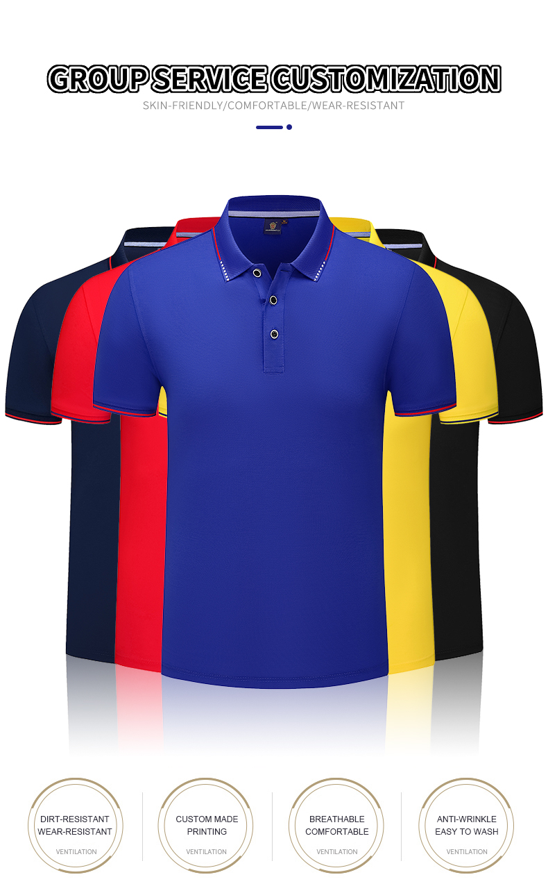 100% Cotton Polo T-Shirt Men Custom Anti-Wrinkle Design