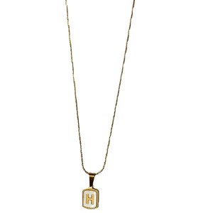 Collar con Colgante en Forma de H, Chapado en Oro de 18K, con Letras Cuadradas, Collar de Regalo para Mujer - Product Image 3