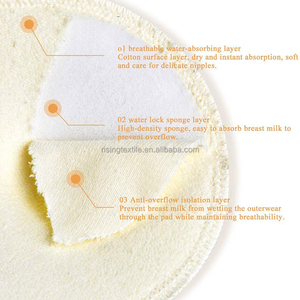 High Quality Nursing Breast Pads Washable Nursing Braest Pads 3-Layer Bamboo Breast pads With Laundry Bag - Product Image 5