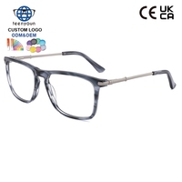 Montures optiques carrées en acétate et métal Teenyoun pour hommes, montures optiques en acétate et métal mélangés, en stock
