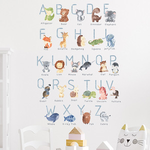 26 lettere inglesi <span class=keywords><strong>con</strong></span> animali da parete adesivo decorazione <span class=keywords><strong>per</strong></span> bambini autoadesivo in pvc decalcomanie <span class=keywords><strong>per</strong></span> parete - Product Image 6