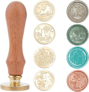 Perles de cire en laiton avec manche en bois pour sceau de cire personnalisé avec votre propre logo - Product Image 1