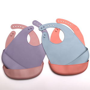Soft Silicone <b>Feeding</b> <b>Bibs</b> for Babies Waterproof Drool <b>Bibs</b> Easy to Wash and Quick Dry - Product Image 4