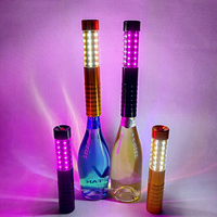 Bâton lumineux LED stroboscopique rechargeable en alliage coloré de 23 cm pour bouteille de champagne, idéal pour bars, Halloween et discothèques