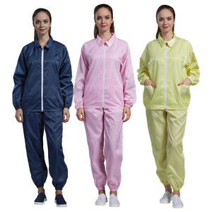 H-1121 многоразовое антистатическое пальто, моющийся ошейник с лацканами, цеховый костюм, пылезащитный костюм для чистой комнаты, защитная одежда - Product Image 6