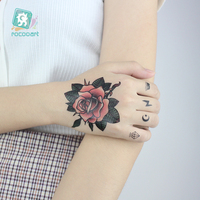 Nouveaux autocollants de tatouage temporaire imperméables pour femmes et hommes, motifs de fleurs indiennes, roses, faux tatouages pour la main, le bras, le pied, le dos