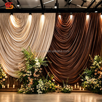 Rideau semi-circulaire en soie de lait sur mesure SMS pour scène, décoration de mariage, toile de fond ondulée pour événements
