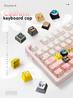 Custom Electroplated Square Metal Keycap for Mechanical Keyboard Accessories UV Printed OEM Design