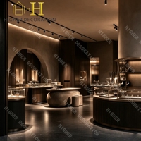 Vitrine de présentation de bijoux en acier inoxydable pour comptoir, présentoir de luxe pour bijoux, vitrine de centre commercial