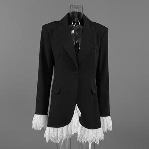 <span class=keywords><strong>Blazer</strong></span> da donna autunno inverno elegante in stile vecchio denaro <span class=keywords><strong>nero</strong></span> High-End ampia decorazione <span class=keywords><strong>con</strong></span> <span class=keywords><strong>bottoni</strong></span> per la moda sul posto di lavoro - Product Image 2