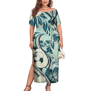 Samoan <span class=keywords><strong>Tonga</strong></span> Puletasi Tribal <span class=keywords><strong>Tattoo</strong></span> Designs Vestidos de mujer Popular al por mayor Custom Ladies Islander Style Dress - Product Image 4