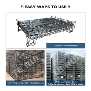 Conteneur en treillis métallique pliable et empilable TER galvanisé pour le stockage de vin en entrepôt - Product Image 4