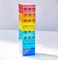 54 pièces bloc de Lucite transparent 3D luxe acrylique tour d'empilage jeu de Puzzle
