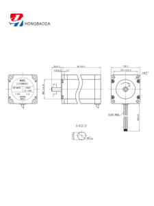 Hongbaoda Hybrid High Torque Open Loop <strong>Stepper</strong> <strong>Motor</strong> 57BYG250-100 2.5N m NEMA23 24V DC Industrial Automation - Product Image 3