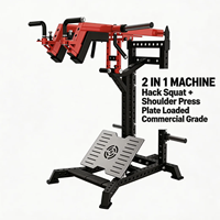 Machine Commerciale 2-en-1 Hack Squat et Presse Épaules en Acier Q235, Charge Maximale 300kg, Équipement de Gym à Charge par Disques
