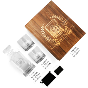 En stock, carafe à <span class=keywords><strong>whisky</strong></span> carrée en cristal et ensemble de verres à <span class=keywords><strong>whisky</strong></span> ronds avec pierres à <span class=keywords><strong>whisky</strong></span>, cadeau pour homme, fournisseur Shunstone - Product Image 2