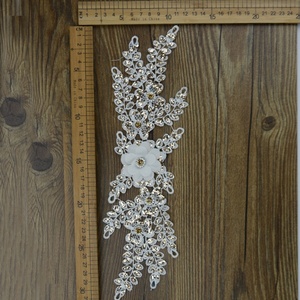 Móc ren hoa thêu vá với Dây vàng hạt Baroque guipure đính phương Tây thời trang quần áo chất liệu nylon - Product Image 3