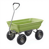 Chariot de jardin robuste à grande capacité avec cadre robuste pour l'entretien des pelouses, le jardinage en plein air et le transport dans la cour