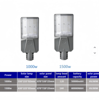 Lampadaire solaire extérieur à trois faces, éclairage large portée, étanche IP67, LED, garantie 5 ans, télécommande