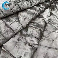 Tela de Satén Imitación Seda 100% Poliéster Sin Elasticidad, con Efecto Arrugado y Memoria, para Vestidos de Mujer