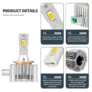 50W Super luminoso D1S D2S D3S D4S D5S lampadina a LED per OEM Car 24V Canbus con zavorra per modelli <span class=keywords><strong>A3</strong></span> e A4 - Product Image 6