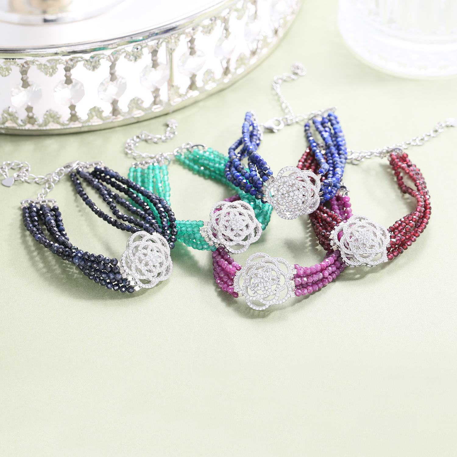 ZL0046 サステイナブル素材 925スターリングシルバー 3mm レッド 