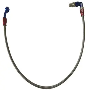 Pièce De Rechange automatique Dot Sae J401 an3 PTFE tressé en acier inoxydable câble conduites de carburant tuyau avec 28/90 deg rouge-bleu en aluminium boulon banjo