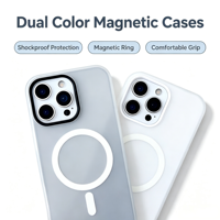 Coque de téléphone antichoc 2-en-1 couleur unie mate à prix d'usine avec protection magnétique pour iPhone 11 12 13 14 15 16 17 18 Pro Max