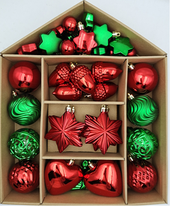 Bolas Colgantes para Árbol de Navidad Rojas y Doradas, Weihnachtskugeln, Palline Di Natale, Juego de Bolas de Navidad de Plástico Irrompible para Decoración - Product Image 1