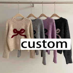 Pull à col rond pour femme, style nouveau, haut de gamme, personnalisable, style décontracté, haut ample, tricot à manches longues pour femme - Product Image 2