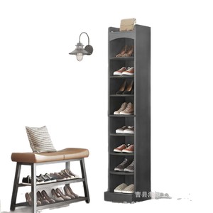 Wooden Entryway <b>Shoe</b> <b>Rack</b> Multi Layer <b>Storage</b> Adjustable Shelving Corner Organizer Natural Wood Color - Product Image 5