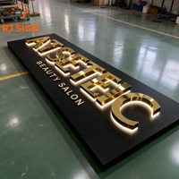 Letrero Comercial Personalizado para Exteriores con Letras 3D, Letrero Retroiluminado para Tiendas Interiores, Letrero con Logotipo LED para Tiendas, Letrero Metálico con Letras 3D en Canal LED