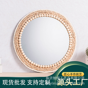 Espejo Decorativo Redondo de Estilo Nórdico XH20-720 XH22-231, Espejo de Pared de Madera para Hogar, Bar, Sala de Estar, Entrada - Product Image 3