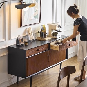 French Style Solid Wood <b>Sideboard</b> 150x43x80cm Roll Up Door Living Room <b>Storage</b> Cabinet - Product Image 3