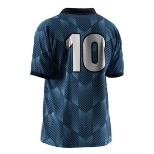 Maillot de football d'équipe avec col polo à bouton unique, doublure en maille respirante et choix de tissus optionnels pour tenue décontractée - Product Image 6