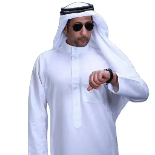 Roupas masculinas de algodão, fio em ouro e bordado, estilo islâmico, roupas masculinas de algodão, kaftan, abaya, venda a atacado, 2022