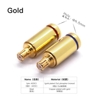 Colokan Earphone lapis emas pria, untuk Headphone lubang konektor 4.5mm 2 pin