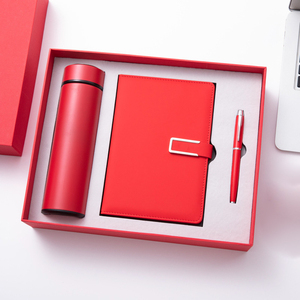 Luxury Business Gift Set With PU Leather Notebook Pen And Water Bottle In Blue <b>Box</b> Personalized Corporate <b>Present</b> Custom Logo - Product Image 6