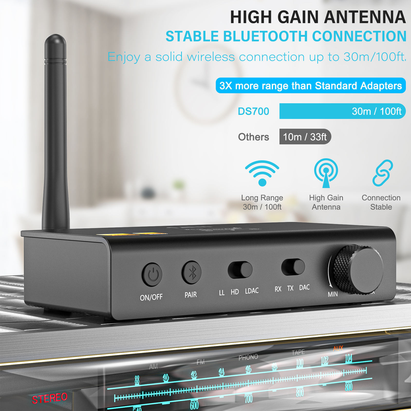 1Mii DS700 Hi-Fi Bluetooth Audio Receiver & Transmitter with ESS