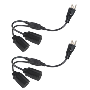 1 đến 2 Splitter NEMA 6ft SJT với đôi Nữ <span class=keywords><strong>Y</strong></span> chi nhánh chúng tôi 515p đến 2X 515r cắm điện màu đen 3 prong dâ<span class=keywords><strong>y</strong></span> mở rộng - Product Image 5